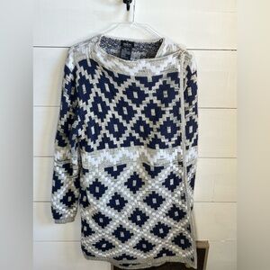 Guilty Navy and Cream Patterned Sweater